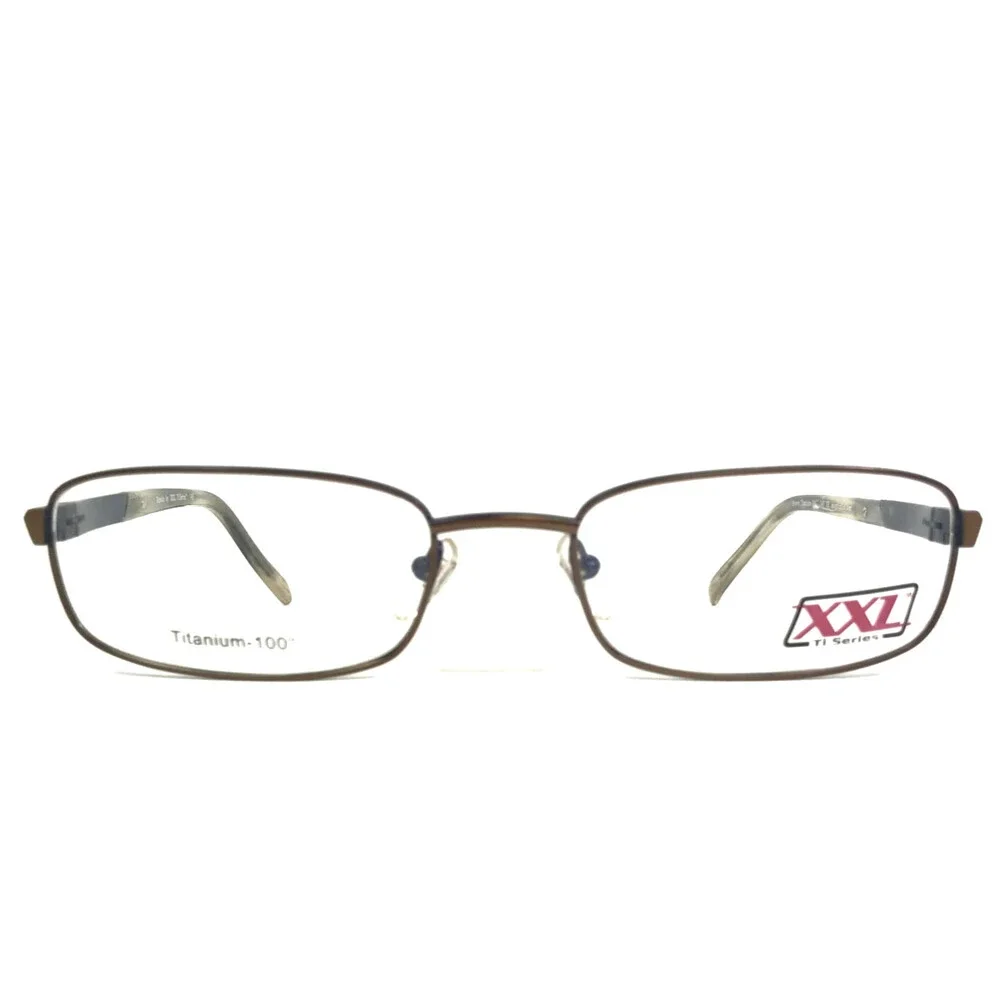 XXL Ti Series Eyeglasses Frames Riptide Brown Blue Titanium Rectangle 58-20-145